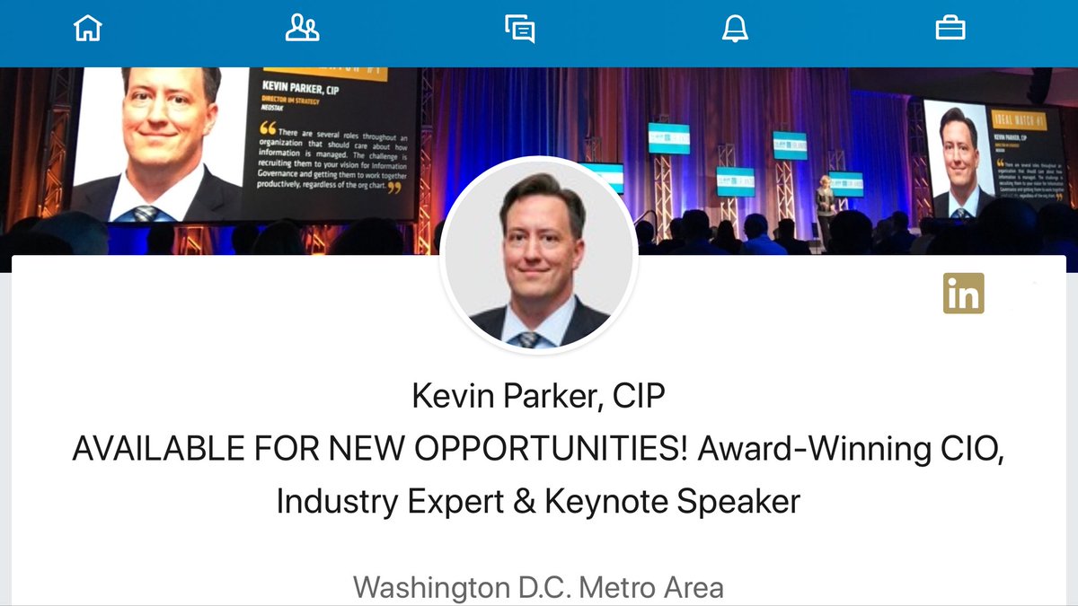 JKevinParker's tweet image. Looking for a #CIO/SVP for your company? Or know of an opening? I’m available starting in July 2018! Drop me a line.

I help businesses succeed in their mission through #DigitalTransformation. DC-area, remote, or travel—I’m open.

See my LinkedIn profile: linkedin.com/in/jkevinparke…