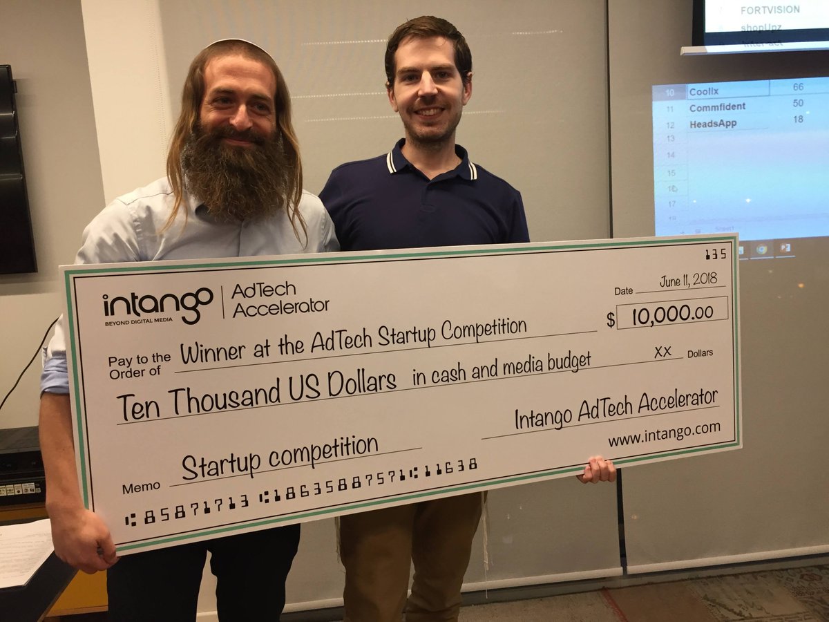 Thanks to everyone who participated in our #adtech competition yesterday. We had a brilliant time listening to all the pitches from the #strartup finalists. Congrats to the winners of the $10,000 prize, interactive video developers <a href="/IoCoolix/">coolix.io</a>!

#StartupIsrael