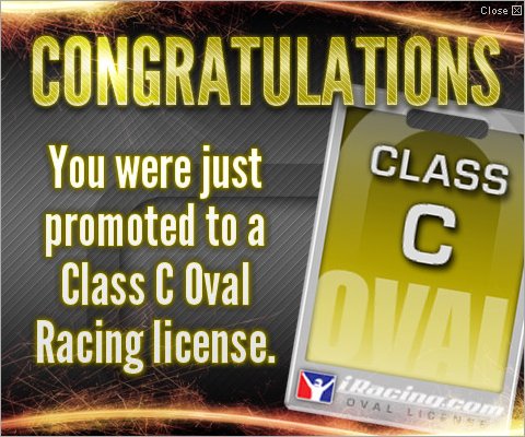 DaddelJunkie's tweet photo. Finally C Class! YEAH now I can turn right around in the Oval ๐คฃ #iRacing #PlebOnTrack @iRacing https://t.co/v9Er2Kx8es