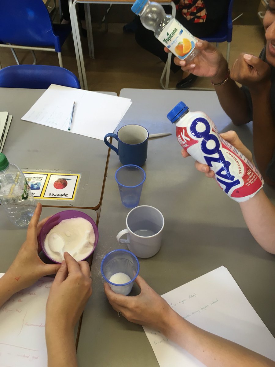 Teachers #learning about #sugar in fave brands their #students are consuming. Shockingly high sugar in #tropicana #ribena &amp; #lucozade all seen as #healthy by #kids <a href="/rhylkitchen/">Rhyl Kitchen Classroom</a> <a href="/myprivatedietRD/">Emer Delaney</a> <a href="/jamieoliver/">Jamie Oliver</a> @actiononsugar