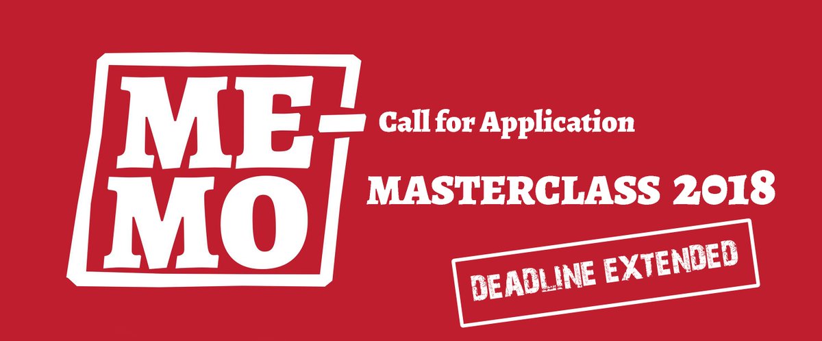 memoreporters's tweet photo. #MeMoMASTERCLASS Submission #DEADLINE has been #EXTENDED
👇
https://t.co/DfTj8ZCbgY
@memoreporters @ManuBrabo @fabio_buccia @JColonToscano @Guillem_Valle @DiegoIbarra_S https://t.co/DfTj8ZCbgY https://t.co/WkdMlvRdaX