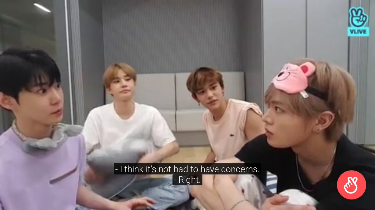 "I think it's not bad to have a concern, every time i have a concern I always think that it's a part of growing up"nct v live (2018)