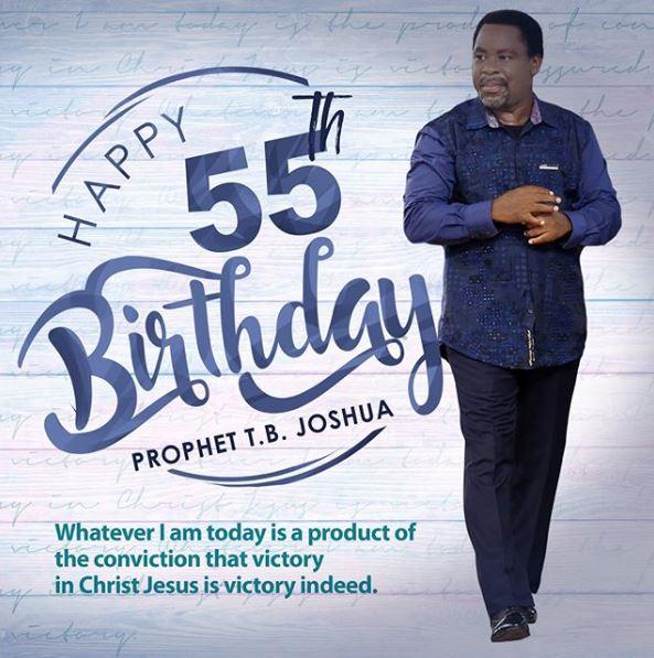 Happy birthday to (Prophet T.B Joshua). Continue to grow from grace to grace. 