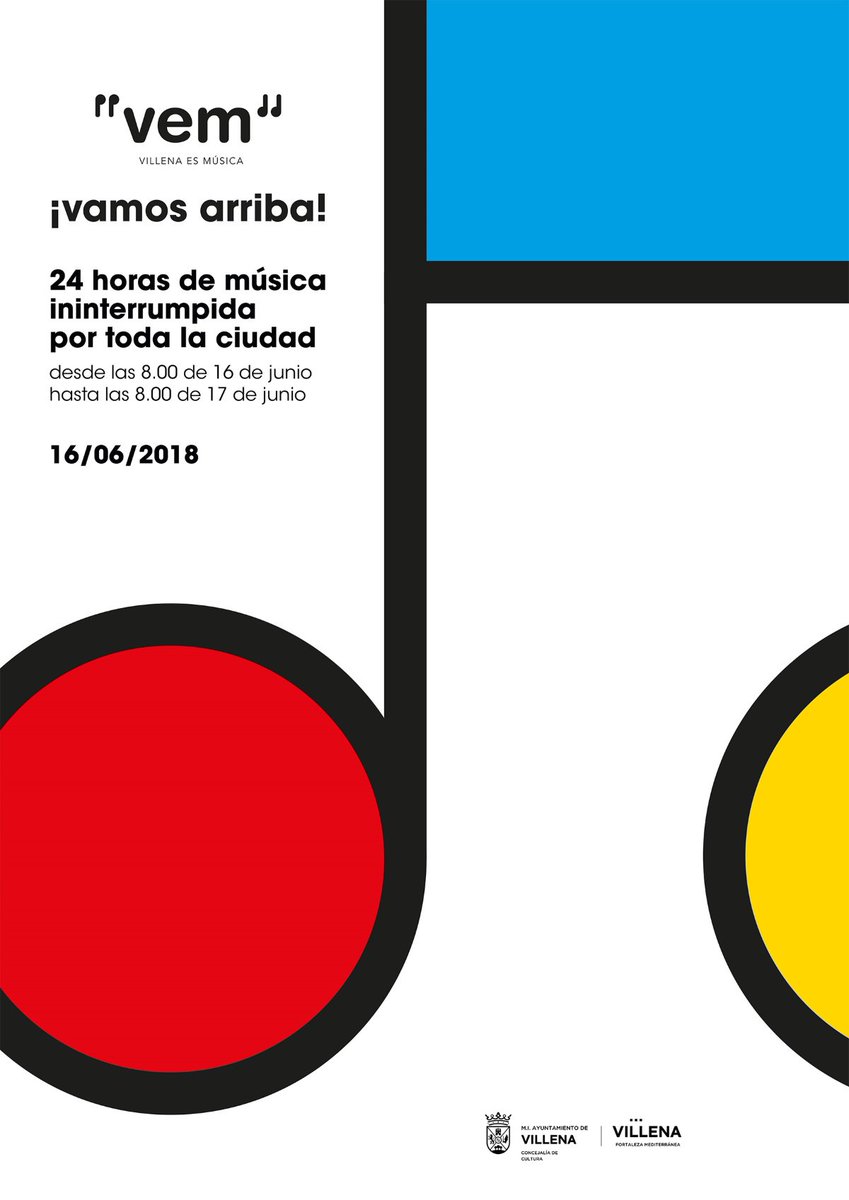 Para que no te pierdas nada de esta edición de  <a href="/VillenaesMusica/">Villena es Música</a>, que vamos a celebrar este próximo Sábado 16 de Junio, ya tienes, a un solo clic, el programa completo en:
bit.ly/PROGRAMAVEM2018
#Villena #Villenaesmúsica #VEM #Villenatemueve #Turismo