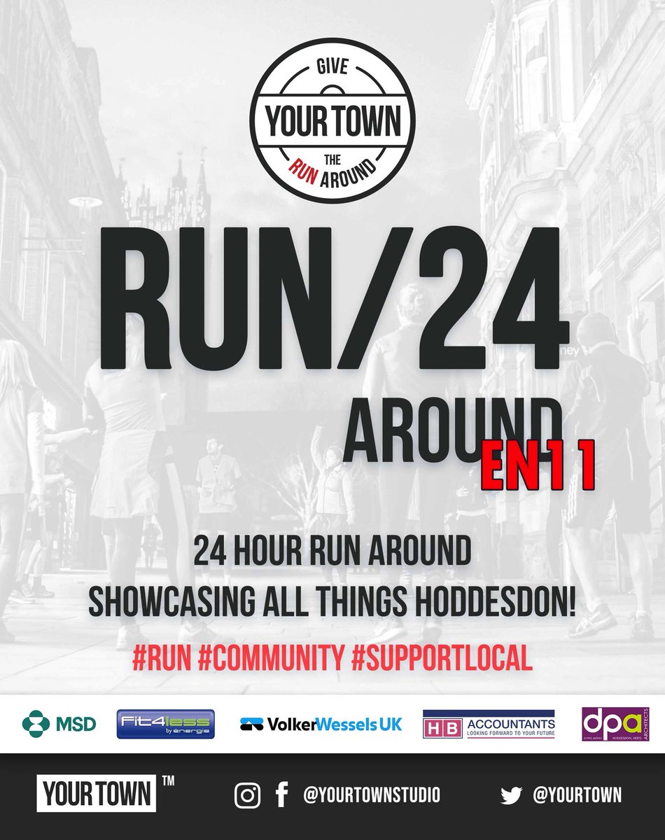 townrunaround's tweet photo. It’s on! We need your support. All runners &amp; non runners can you help us run 24 hours around #EN11 We have a 1k loop around town &amp; have 30 min slots to fill, if you can run with us &amp; be part of this challenge follow the link in our bio &amp; let us know what time(s) you can run 👌🏻 https://t.co/aRE6uVeqzG