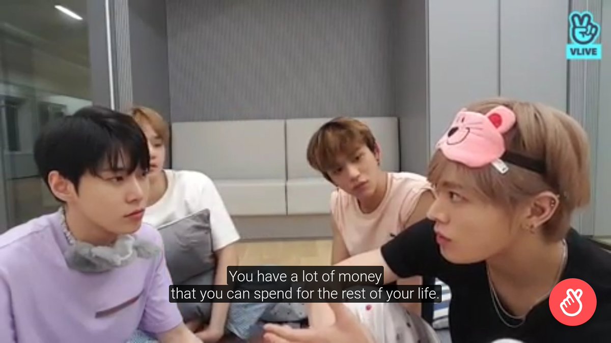 "if you're rich it would be great, you have lots of money to spend, but it's going to be a boring life, people want something that they lack"NCT v live (2018)