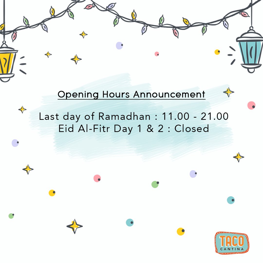 Selamat hari raya Idul Fitri 1439H. Minal aidin wal faidzin - Mohon maaf lahir &amp; batin. 

Selamat liburan :)

#tacotuesday #gofood #tacocantina #mexicanfood #jakartarestaurant #instafood #food #tebet