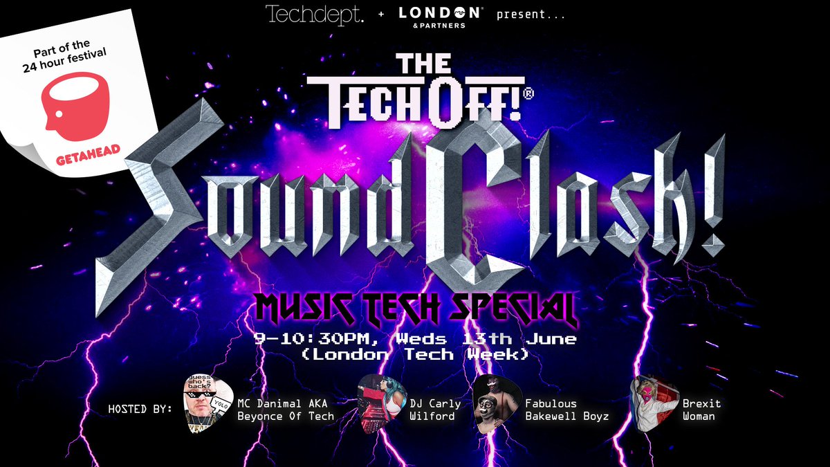 TheTechOff's tweet photo. Tomorrow is the big day! Come and see @iamtheoptimist fight it out for the Belt of Tech at #TheTechOff as part of @Getahead24 #MentalHealthAwareness #musictech #techtalks #london #omeara https://t.co/QnRSrr2YpK https://t.co/7tzgYm2PT9