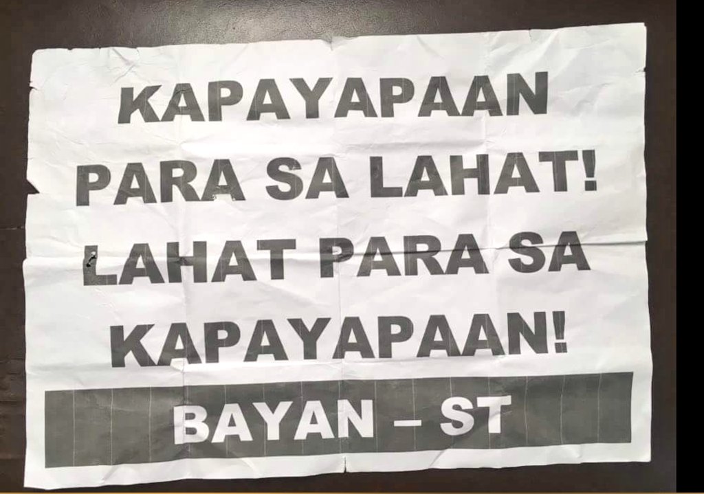 ABSCBN News Channel on Twitter "LOOK The placard Bayan Southern