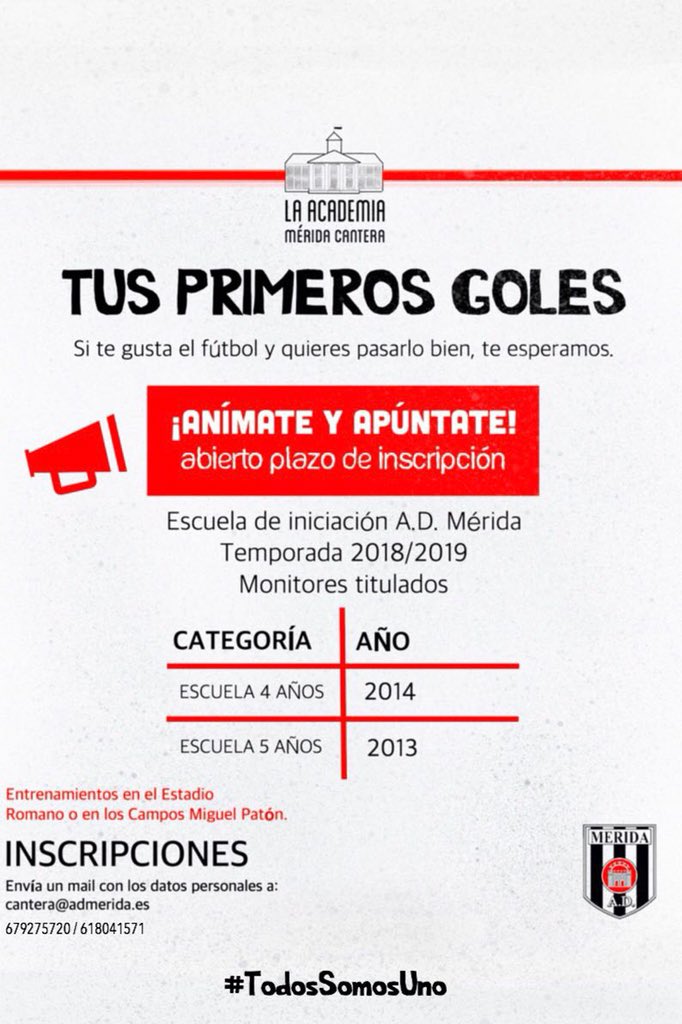 Academia_Merida's tweet photo. INFORMACIÓN 📣📣 para los más peques, ¿Quieres pertenecer a la Academia? @ESViadelaPlata #Apis #TodosSomosUno https://t.co/chhptrQ9HH