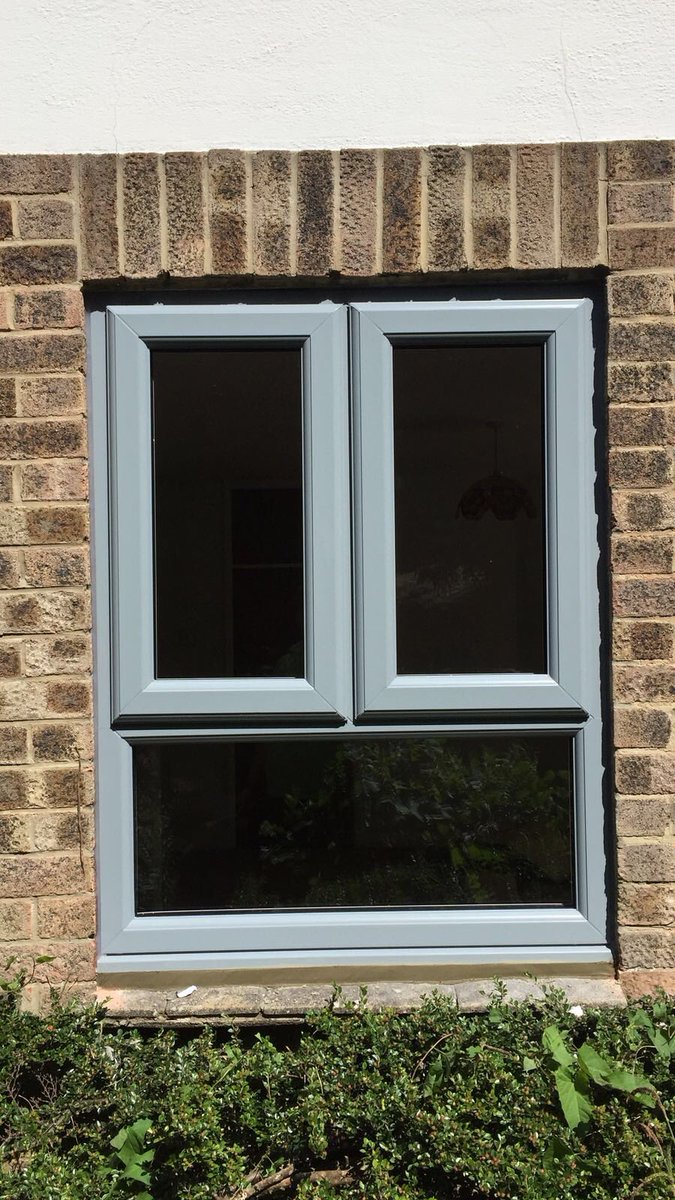 Sagewindowsuk's tweet photo. Special made light grey windows fitted yesterday 🙌 #windows #Hampshire #building #doubleglazing https://t.co/Y7cWySDL67