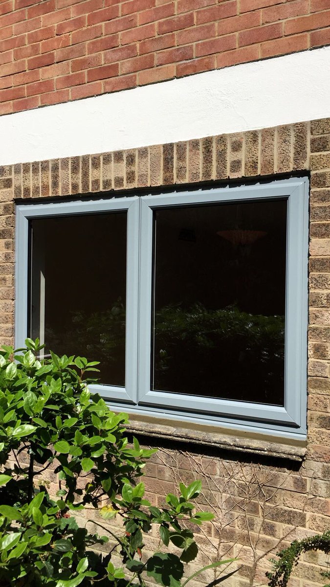 Sagewindowsuk's tweet photo. Special made light grey windows fitted yesterday 🙌 #windows #Hampshire #building #doubleglazing https://t.co/Y7cWySDL67