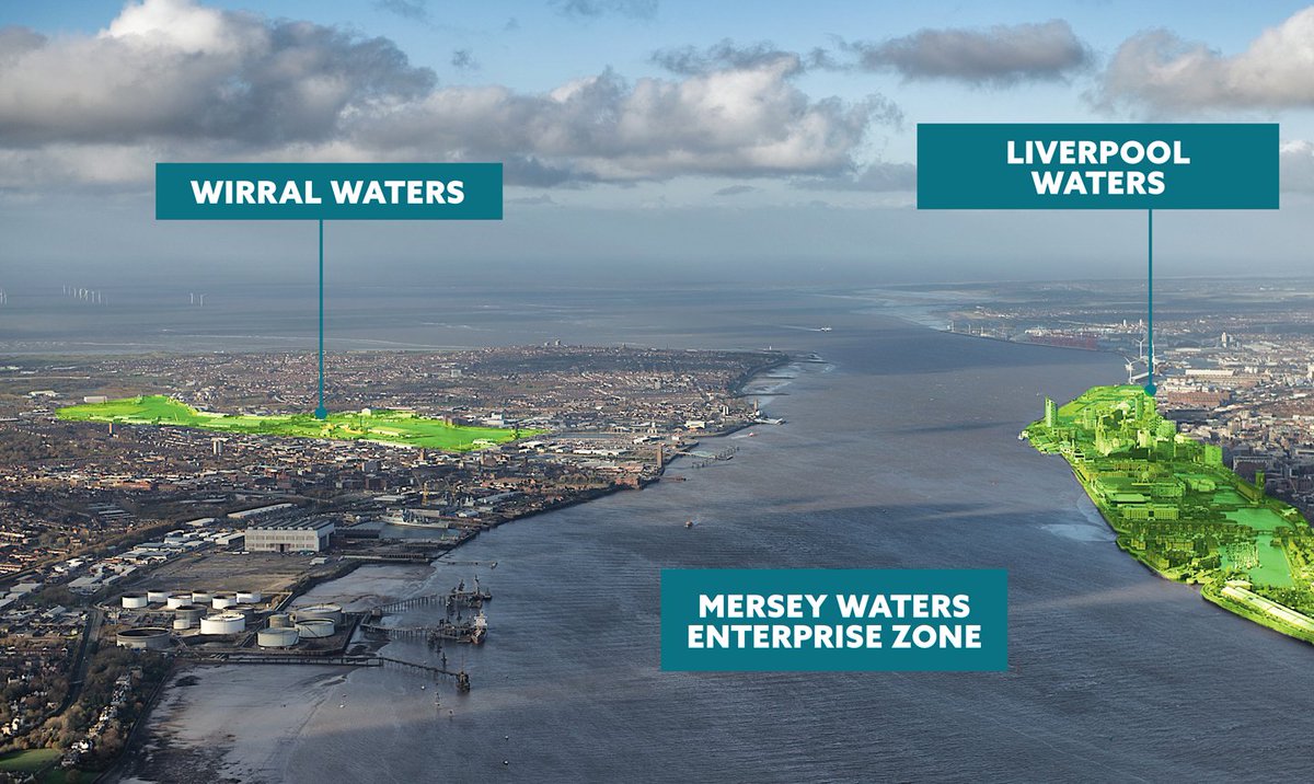 The #WirralWaters project is currently being developed as part of the Mersey Waters Enterprise Zone, also encompassing the Liverpool Waters project on the adjacent bank of the River Mersey: ow.ly/oNJf30kper6