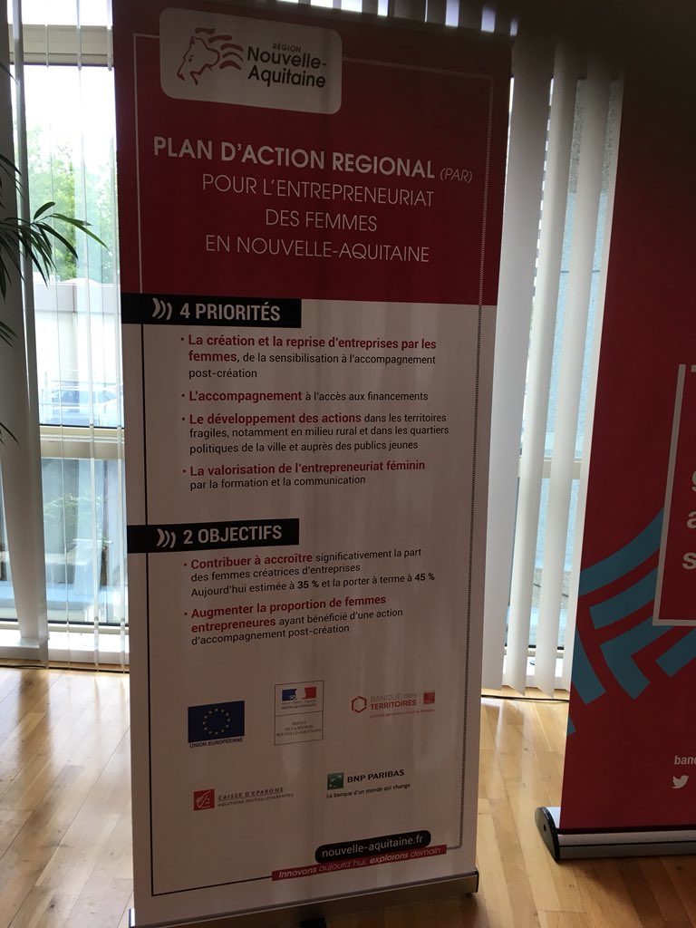 Nous sommes tout près de la signature du 1er #PAR Plan d’Action Régional pour l’#entrepreneuriat des #femmes en Nouvelle Aquitaine