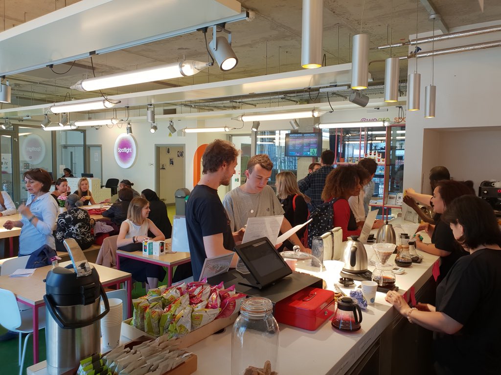 WellGroundedHQ's tweet photo. A big shout out to @HoageyBears for  catering for our Pop Up graduation event on Friday and all our friends @weare_spotlight &amp; @PoplarHARCA for coming down to support our trainees #thankyou #graduation #traineeship #coffeejobs #barista https://t.co/lES90XIlrE