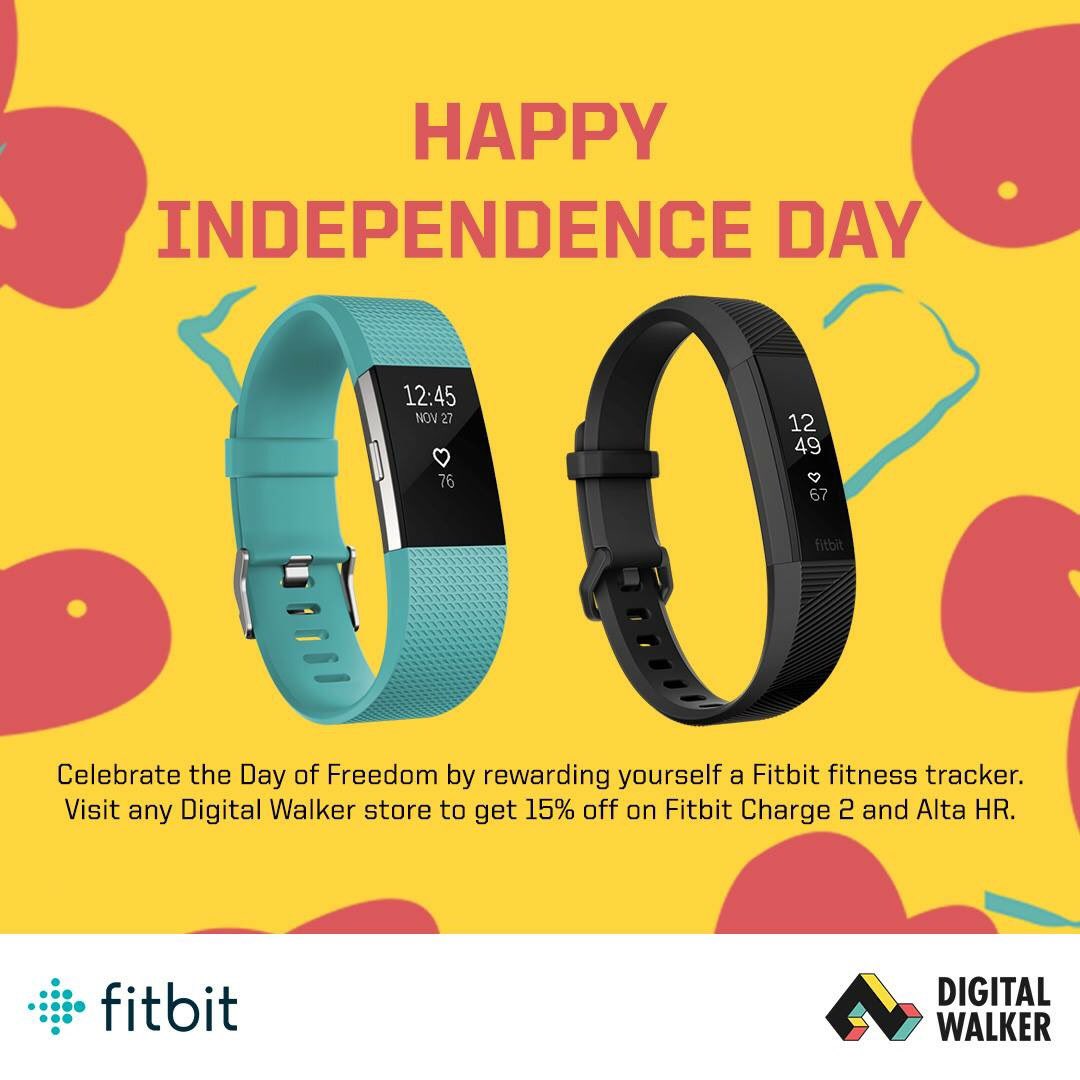 digitalwalkerPH's tweet image. Happy 120th Philippine Independence Day!

Digital Walker is giving 15% OFF on Fitbit Charge 2 and Alta HR today as we commemorate the Day of Freedom. 

Visit any Digital Walker store and enjoy the rest of your holiday.

#Fitbit
#FitbitPH
#DigitalWalker