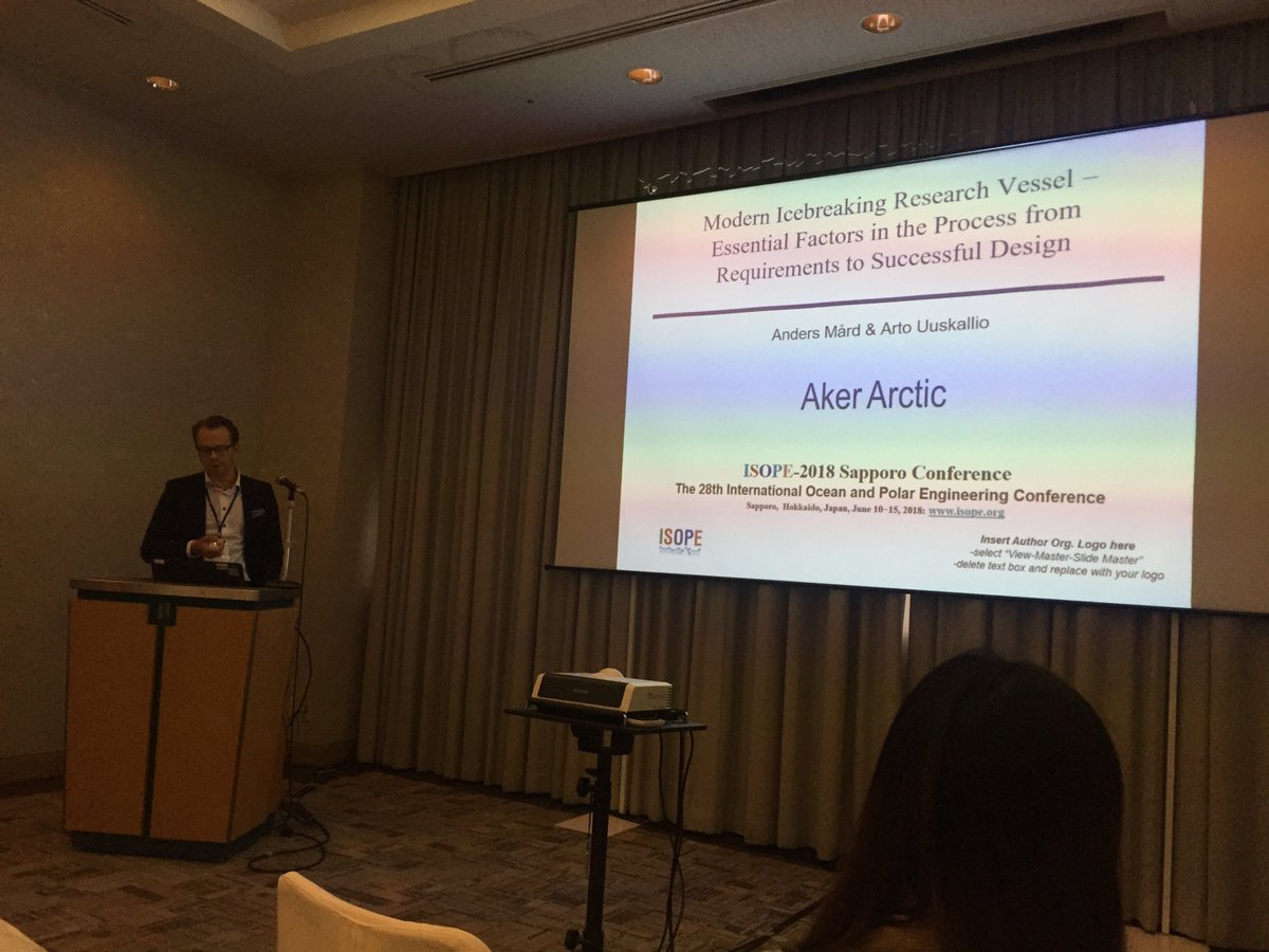 Anders Mård from Aker Arctic talking about designing modern #icebreaking polar research vessels at #ISOPE 2018.