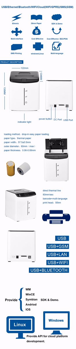 LisaHuangs's tweet photo. 58mm Cube Design POS printer with USB/Ethernet/Bluetooth/Wifi connections. Widely used for #retail #restaurant point of sales pos system.
#pos #printer #poshardware https://t.co/bbUvYPbTDi