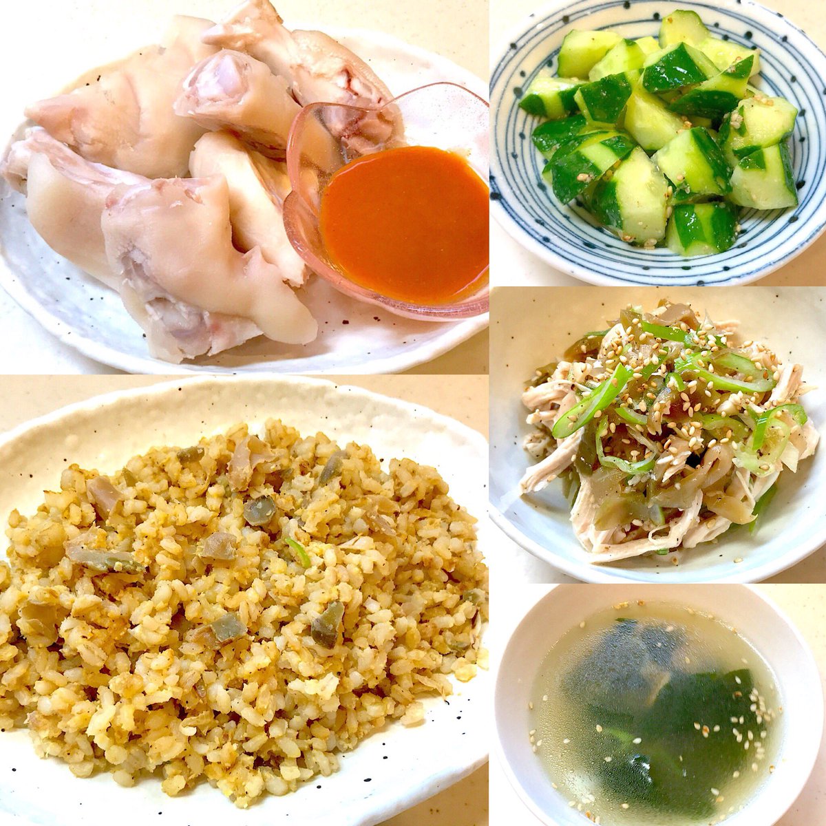 叩ききゅうりのごま油和え