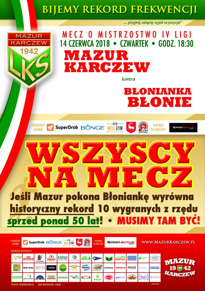 Będzie się działo! Bijemy rekordy! Zapraszamy na mecz 👍👍👍