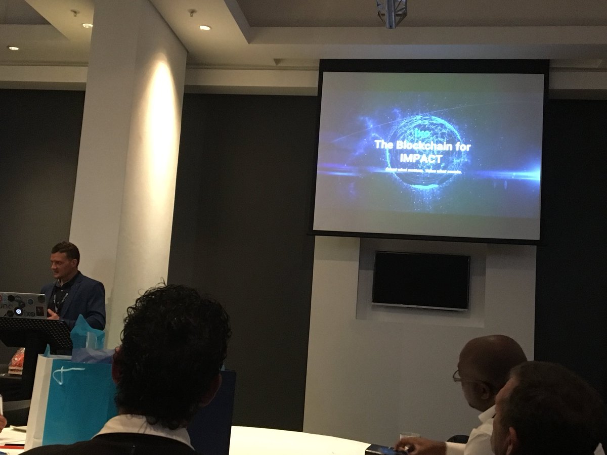 brucepgood's tweet photo. @lohanspies presenting @ixo_impact “building the blockchain for impact” to @DVT_Corporate #IamImpact #ixo @trustlabtech https://t.co/Oj5FdPpuPo