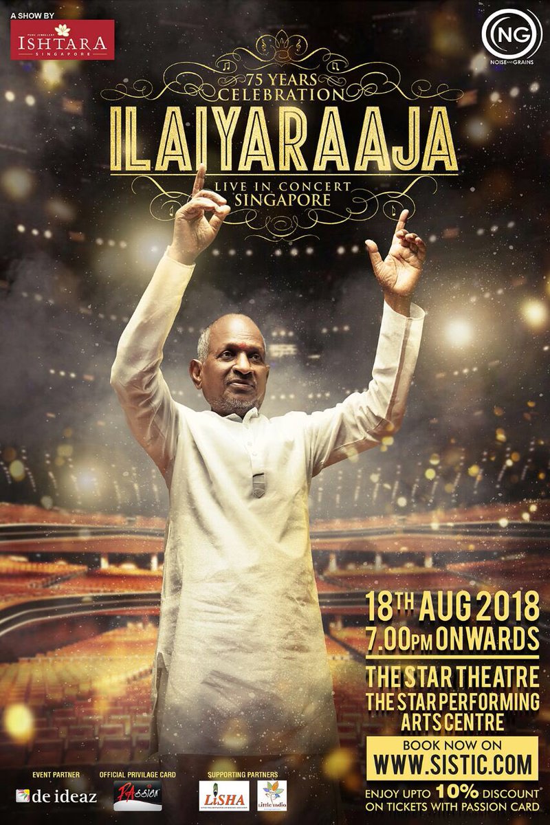 Thusi On Twitter Ilayaraja Live In Concert At Singapore On August 18th Book Your Tickets On Https T Co Sn8y1se1hx Rajasirliveinsg Noiseandgrains Https T Co V2tkpdqsok