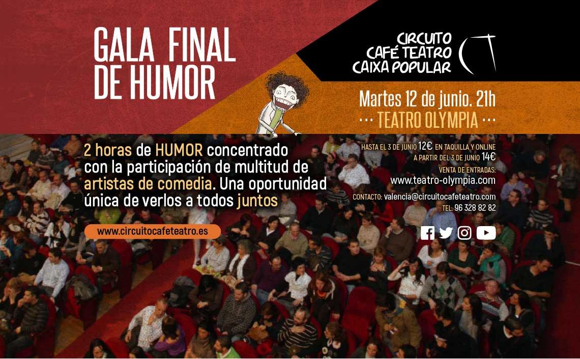 teatroolympia's tweet photo. Hoy a las 21h Gala Final #CircuitoCaféTeatro @cctval @caixapopular con con @manubadenes @mariajuandonat @diegovarea @manugorriz @miki_dkai #Amortajados #Chimichangs @juanjoalbinana @PatMirror @MagRubenAparisi @Machirulos_ @caroltomascomic y #LuciMendoza
🎙 https://t.co/vxj59nWRtX https://t.co/9LgKTdkwkq