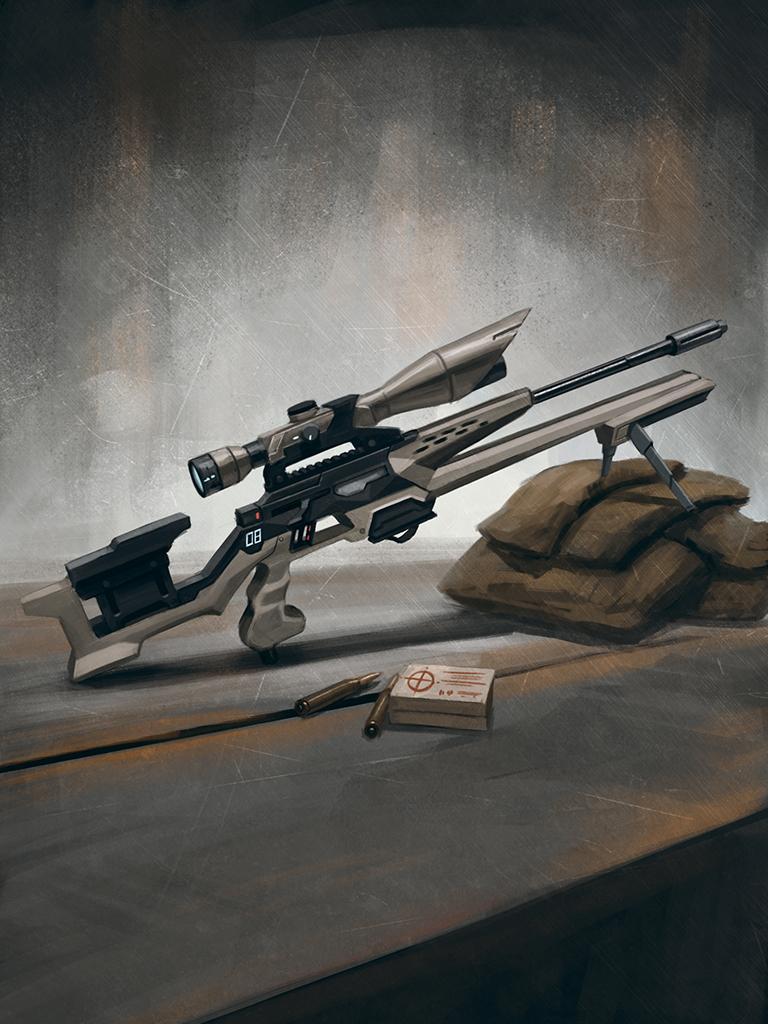 Introducing: Sniper Rifle! One of more standard support cards of <a href="/S_of_cyberworld/">StreetsofCyberworld</a>. #indiegame #indiegames #indiedev #gamedevelopment #ArtisticTuesday #art #cardgame