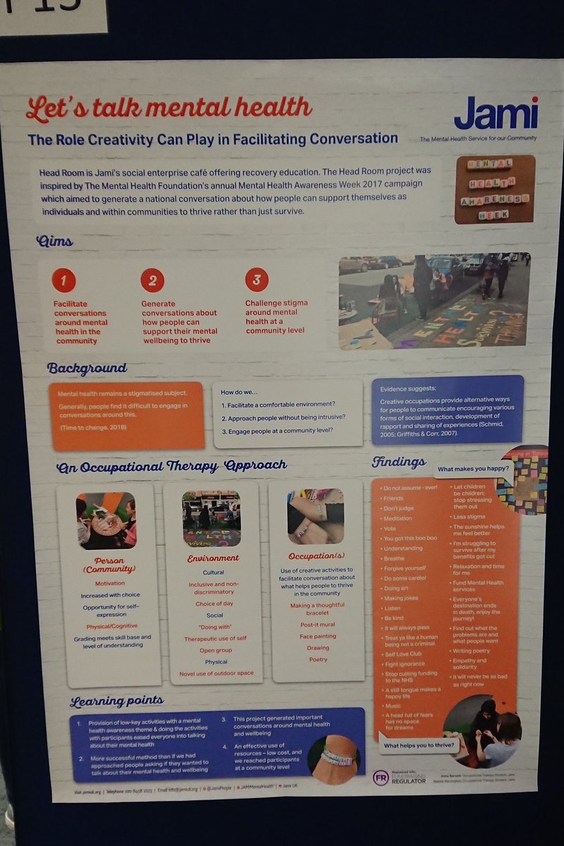 Louloup79's tweet photo. @JamiPeople @headroomcafe at #RCOT2018 #creativeoccupation #MentalHealth https://t.co/OLaFNo4FBv