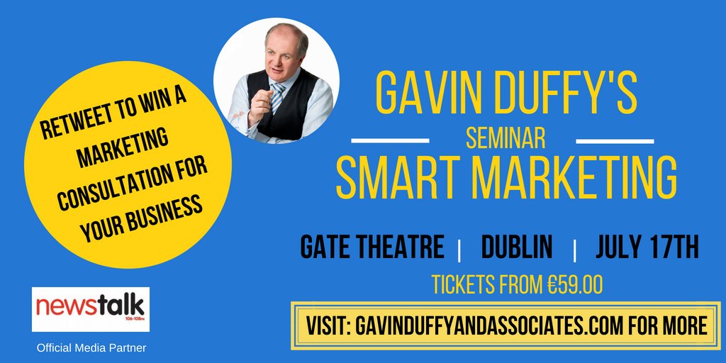 GavinDuffy's tweet image. Hi - I always RT for start ups and businesses now I am asking for a RT and if you do you’re in a draw for a Free #SmartMarketing consultation for your business. Just press the retweet button. Tickets from €59 go on sale this Thursday at 10am  bit.ly/SmartMarketing…