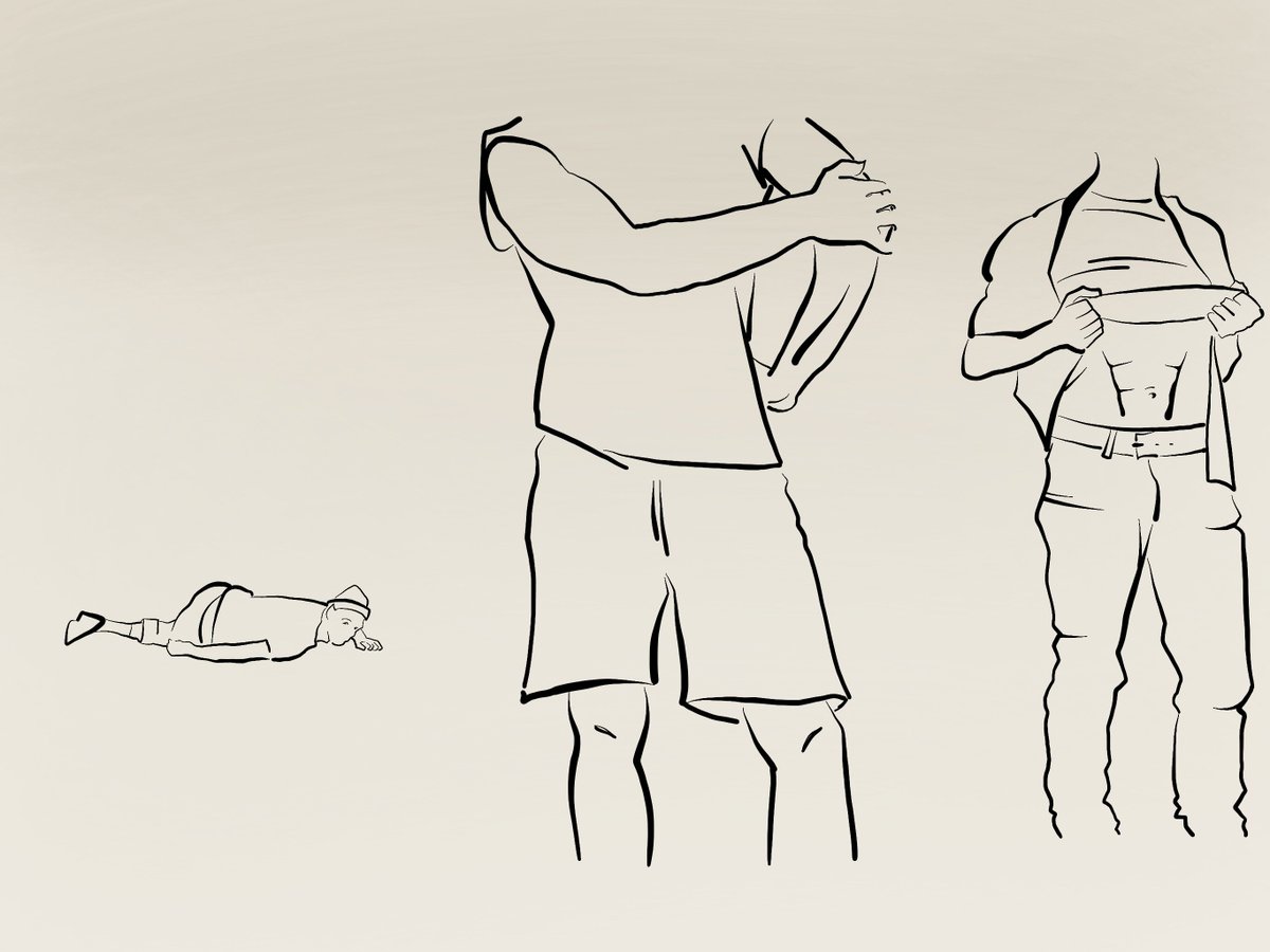 springbackmag's tweet image. Three men hunting – but for what, for whom, and why? Anna Dohy looks to the wider stage for answers.

🤔 Read the review of #Hunting by  László Fülöp (#TimothyandtheThings) on #Springbackmag: bit.ly/2l2jdSF
Sketch by: @AnnaDohy 
#Hungary #Budapest #masculinity #dance