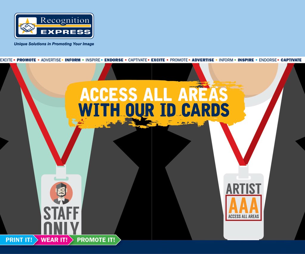 RecExpressKent's tweet image. ID Cards are one of the best items to identify #Staff at your school, business or event. With extras such as scannable codes, expiry dates, signature strips and a variety of holders and attachments, there’s plenty to choose from!
#RecognitionExpress #Lanyards #Security #IDCards