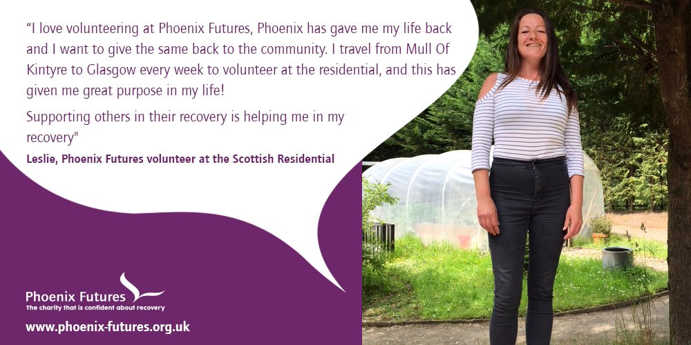 PhoenixFutures1's tweet photo. Since her graduation Leslie has been #volunteering at our Scottish Residential, she tells us why she enjoys volunteering at Phoenix and how it has helped her move forwards in her #recovery. Thank you Leslie #BeingPhoenix https://t.co/Ht5WBcbsm0