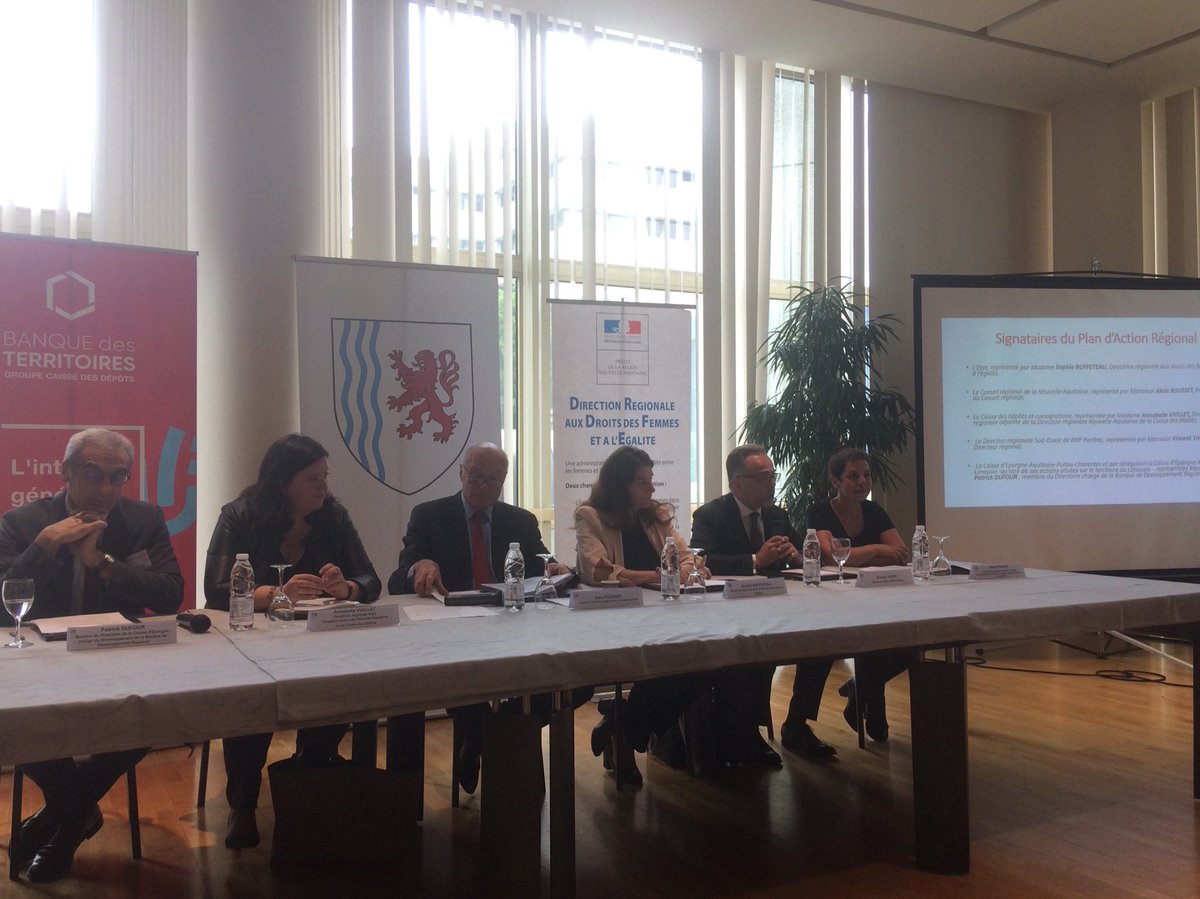 Fiers de signer ce premier Plan d’Action Régional (P.A.R.) en faveur de l’#entrepreneuriat des femmes en <a href="/NvelleAquitaine/">Nouvelle-Aquitaine</a> en compagnie <a href="/al_rousset/">Alain Rousset</a>, <a href="/thiery_vincent/">Vincent Thiery</a> <a href="/A_Viollet/">Annabelle Viollet</a> <a href="/SophieBuffeteau/">Sophie Buffeteau</a> <a href="/NaimaCharai/">Naïma Charaï</a> @PatrickDufour <a href="/PrefAquitaine33/">Préfet Nouvelle-Aquitaine et Gironde</a> <a href="/BNPParibas/">BNP Paribas Group</a>