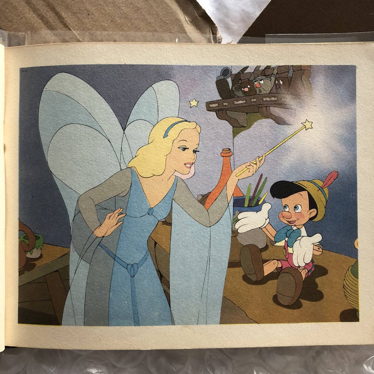 damienmorley's tweet photo. Just arrived! 1939 hardback Walt Disney Pinocchio Illustrated Story Book Grosset &amp; Dunlap All the way from @saturdaystoys California https://t.co/t8EWaTL9yJ