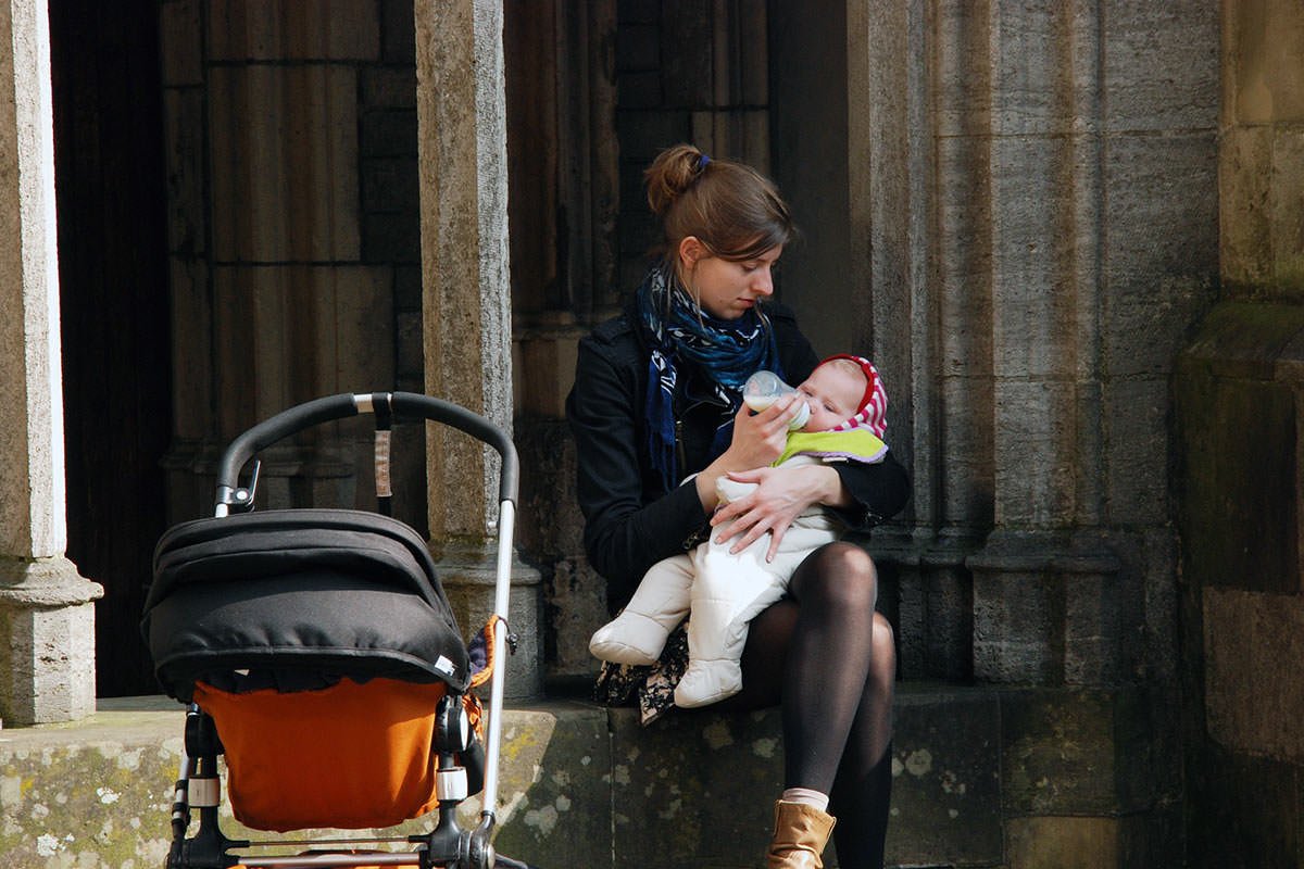 landau bébé avec support