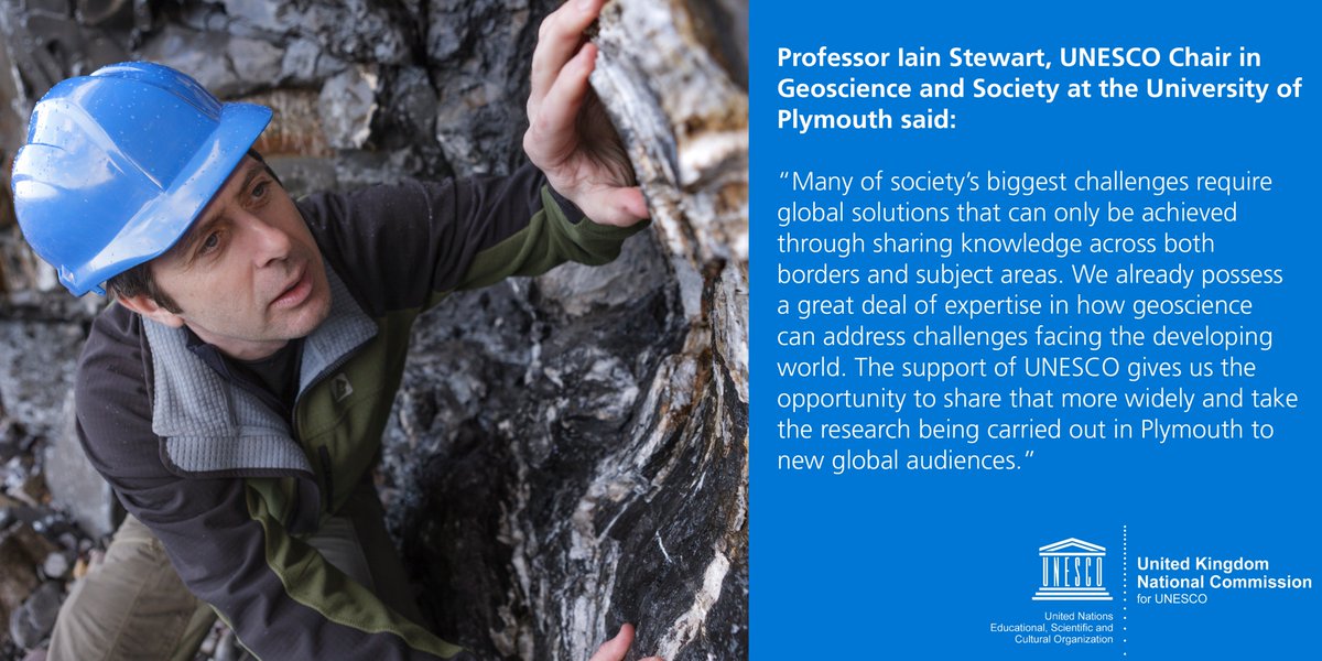 UNESCO UK (@unescouk) on Twitter photo We are delighted to announce <a href="/Profiainstewart/">Iain stewart</a>, Director of the Sustainable Earth Institute <a href="/PlymUni/">University of Plymouth</a>, has been appointed a <a href="/UNESCO/">UNESCO 🏛️ #Education #Sciences #Culture 🇺🇳</a> Chair in Geoscience and Society!🎉
We look forward to working with him as he addresses some of society's greatest challenges: bit.ly/2HINLBD We are delighted to announce <a href="/Profiainstewart/">Iain stewart</a>, Director of the Sustainable Earth Institute <a href="/PlymUni/">University of Plymouth</a>, has been appointed a <a href="/UNESCO/">UNESCO 🏛️ #Education #Sciences #Culture 🇺🇳</a> Chair in Geoscience and Society!🎉
We look forward to working with him as he addresses some of society's greatest challenges: bit.ly/2HINLBD