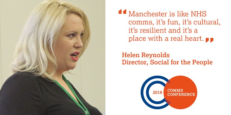 NHSConfed's tweet photo. Kicking off our fantastic Communications Conference is Chair @HelReynolds, discussing the parallels between Manchester and Comms.
Follow the hashtag to keep up with the day's events - #CommsConf18 https://t.co/wL2nby8hYB