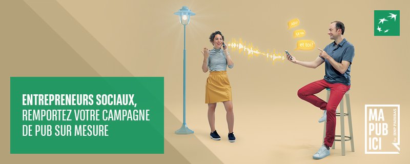 RucheStNazaire's tweet photo. [Concours] Vous proposez  un produit ou un service innovant, avec un #impact positif sur l’environnement ou la société ? Le concours Ma Pub Ici par @mabanque_bnpp est fait pour vous.
Inscrivez-vous  sur https://t.co/w8WiAiOvNi  pour tenter de gagner votre campagne publicitaire https://t.co/NzHOOObkKx