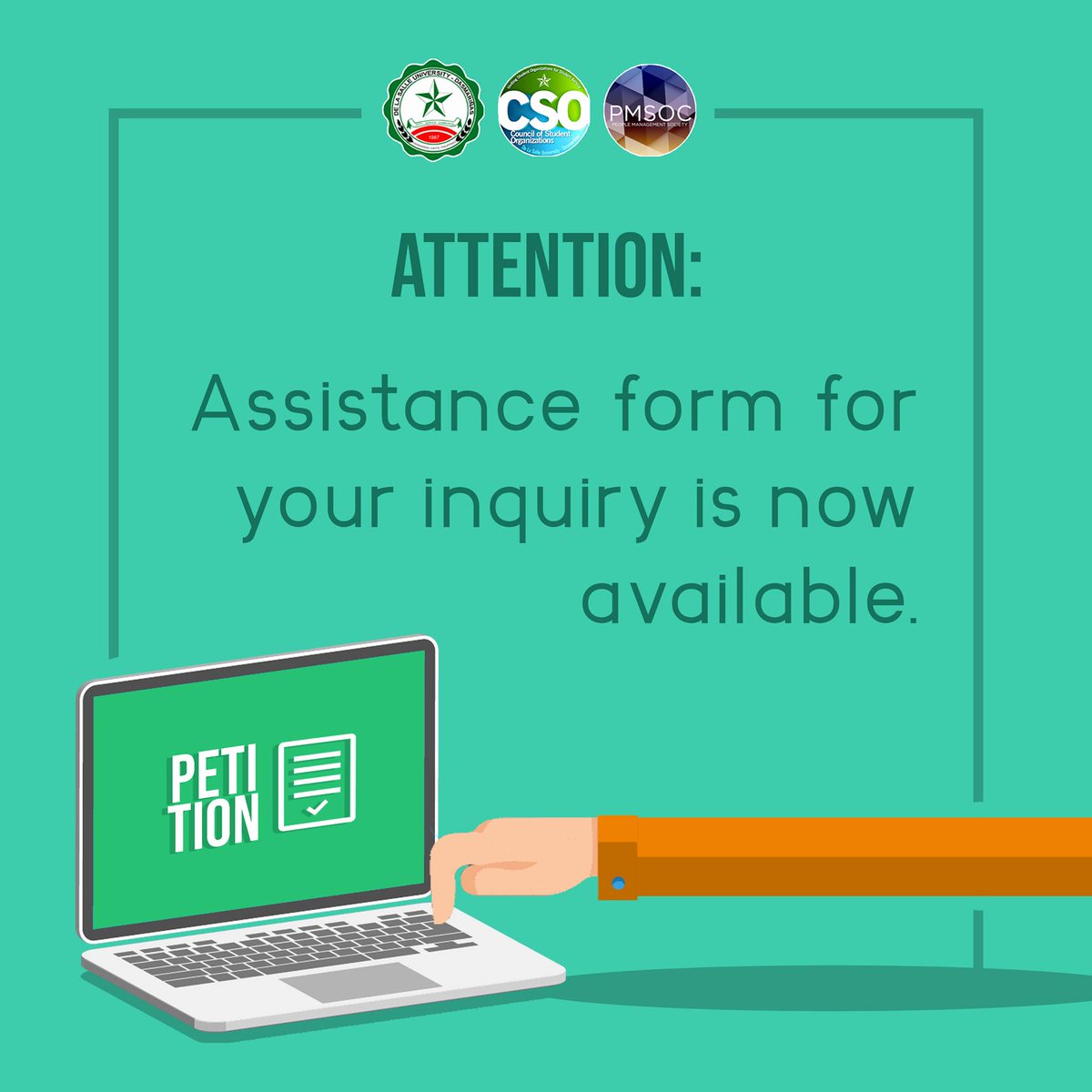 pmsoc_dlsud's tweet photo. Do you have any issues regarding the subjects being offered this summer term? We are here to help you! 

here is the link of the form: https://t.co/yx1QjyYoAa

#PMSocCares
#PMSoc1819
#CSORSO1718
#CSORSOFamily https://t.co/ToXmmtH5iH