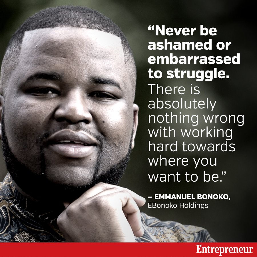 ExpertHub_info's tweet photo. “Never be ashamed or embarrassed to struggle. There is absolutely nothing wrong with working hard towards where you want to be.”— Emmanuel Bonoko, EBonoko Holdings https://t.co/pRORd1tSDE