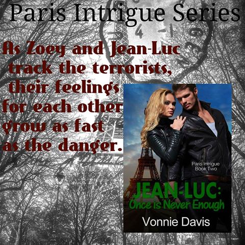 Jean-Luc 
Once Is Never Enough
Paris Intrigue Book Two <a href="/VonnieWrites/">Vonnie Davis</a> amzn.to/2oWNSlC