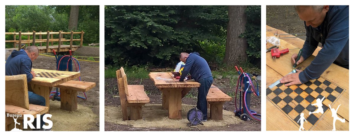 Bureau_RIS's tweet photo. Aan alles is gedacht bij #natuurspeelplaats @spelenoosterwei; kinderen spelen en volwassenen elkaar #ontmoeten tijdens potje #schaken #dammen!
In #picknicktafels worden #bordspellen ingebrand door bewoner #ontmoeten #socialecohesie #inclusievesamenleving #GoudaOost #Multituin https://t.co/b0Qsg7MbdB