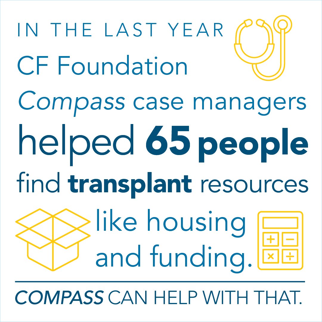 Find Resources: CF Foundation Compass
Many cystic fibrosis patients and families face complicated issues related to getting the care they need. But CF Foundation Compass makes sure that no one has to do it alone. cff.org/Assistance-Ser…