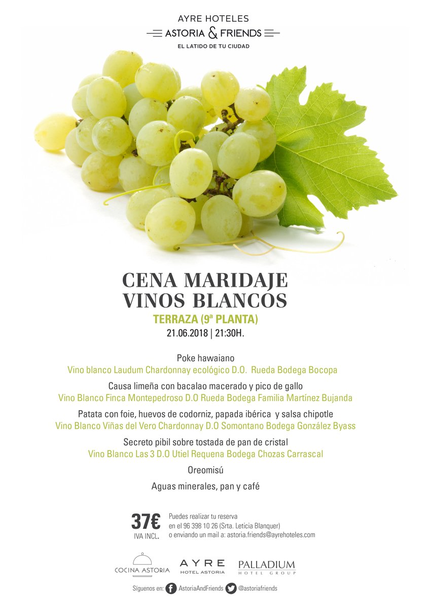 astoriafriends's tweet photo. Para los amantes del vino, próxima #cenamaridaje en @astoriafriends el próximo jueves 21 de junio. ¡Haz ya tu reserva! #vino#vinosblancos #Valencia #Food #dinner #friends https://t.co/LS7IZj5Jrx