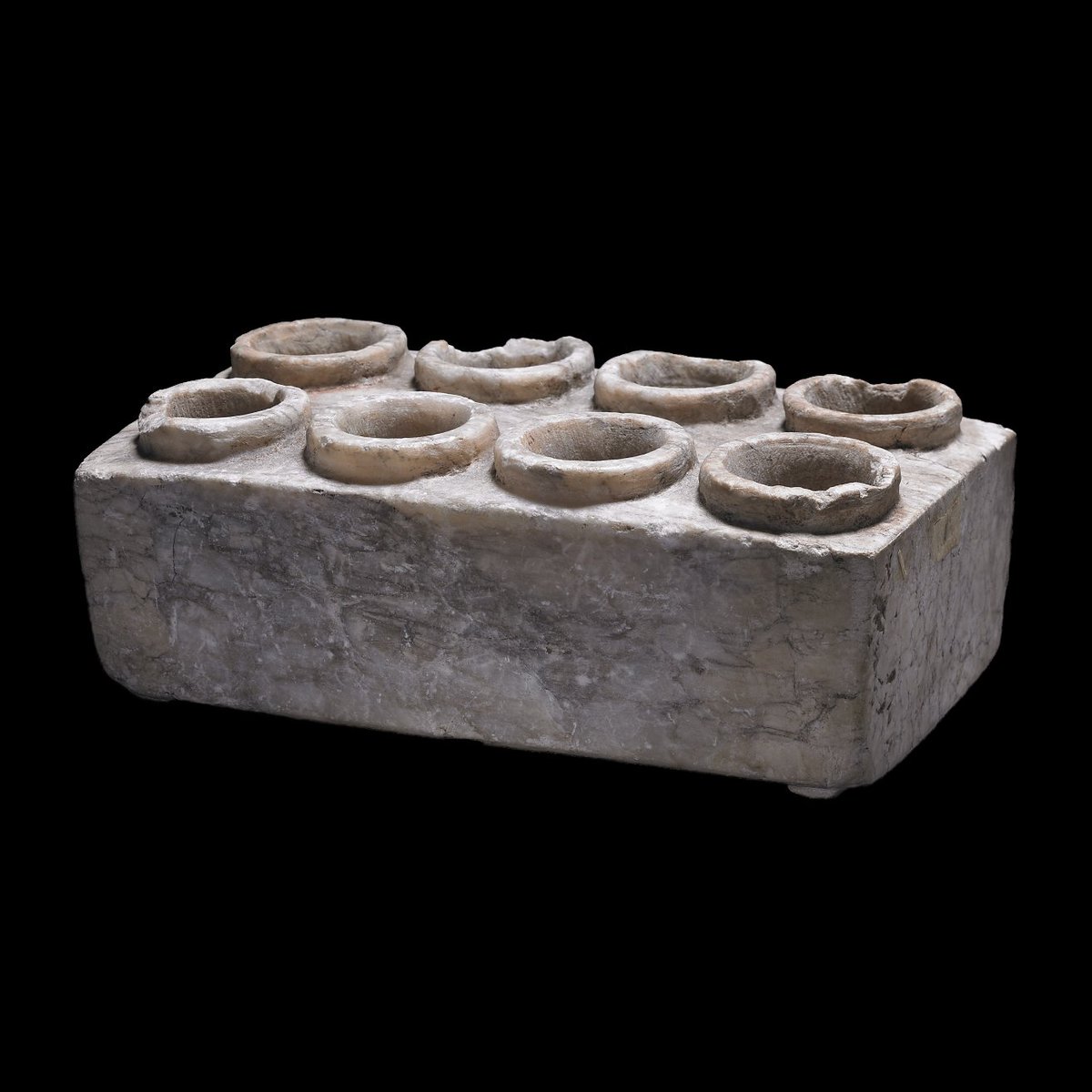 britishmuseum's tweet photo. Thanks for all your great guesses! This #MysteryObject isn’t an early @LEGO_Group prototype – it’s a set of ancient Egyptian paint pots or ink wells made from stone 🎨🖌️ https://t.co/z6eibdklnt https://t.co/ECXXJR1Hkl
