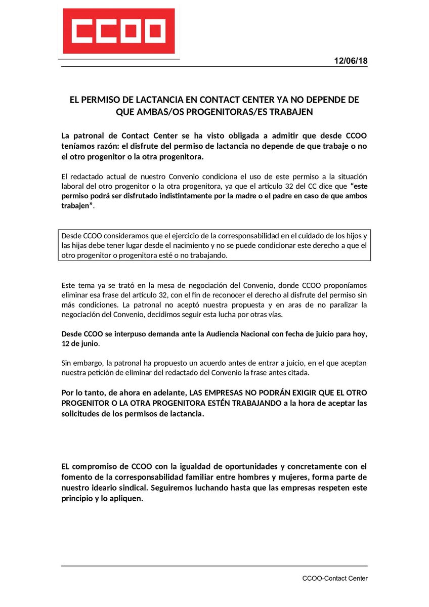 gco_ccoo's tweet photo. Otra batalla ganada ... https://t.co/VTx7Ct4mjn