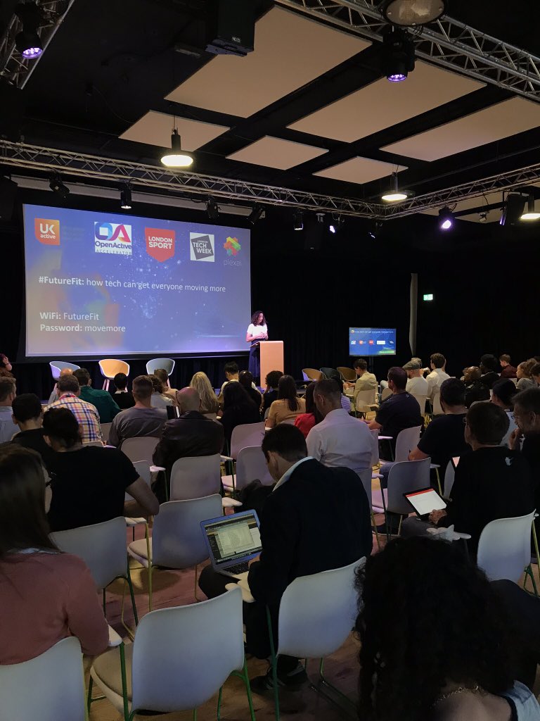 jalexzurita's tweet photo. Here we go, #FutureFit event now in the swing of it! Great turn out at @Plexalcity, great to be a supporter of this flagship event during #LTW along with @ODIHQ and @openactiveio &amp; @_ukactive #ActiveStartups https://t.co/GC6lM5Zl3R