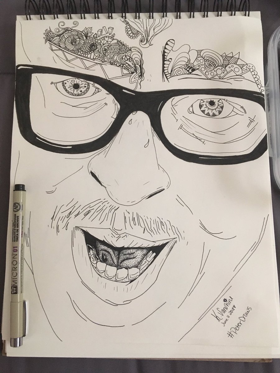 KSunshineart313's tweet image. A wild Peter Apears in his natural habitat... ink on paper. #peterdraws