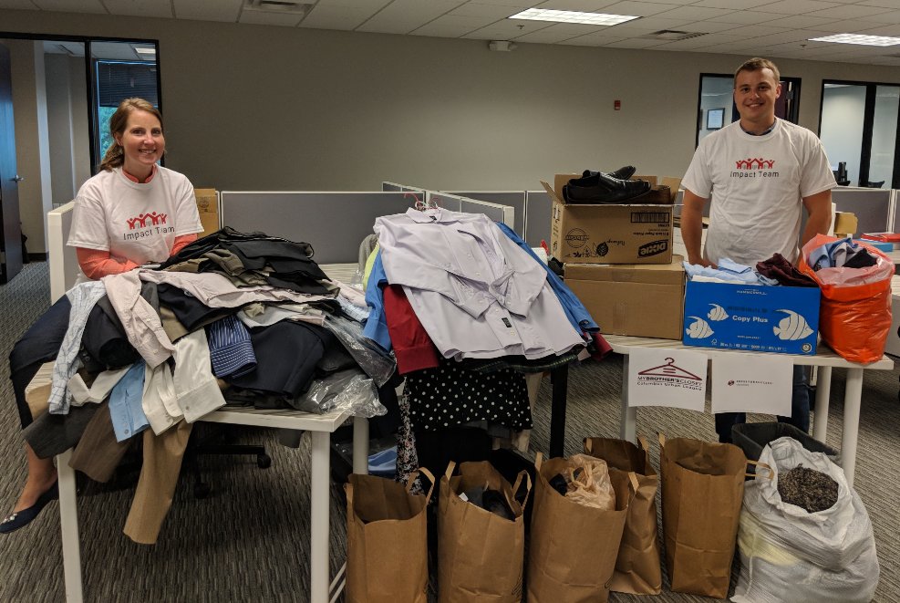 #TidwellGroup #ImpactTeam had a successful clothing drive last week! Hundreds of items were collected for @dfscolumbus and @CULempowering. Thanks to everyone who participated. #LIHTC #AffordableHousing #Service